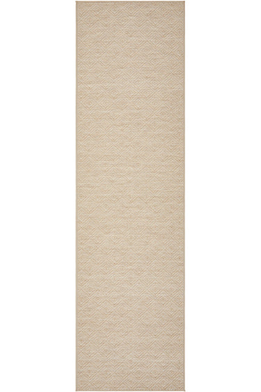 Patio Misty Cream Natural Modern Indoor Outdoor Geometric Patterned Flatweave Hallway Runner Rug